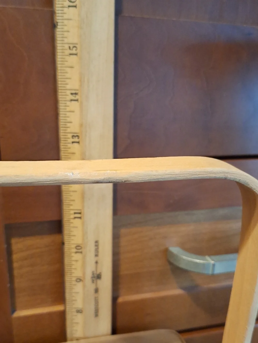 Hand Crafted Natural Wood Woven Basket with Tall Handle
